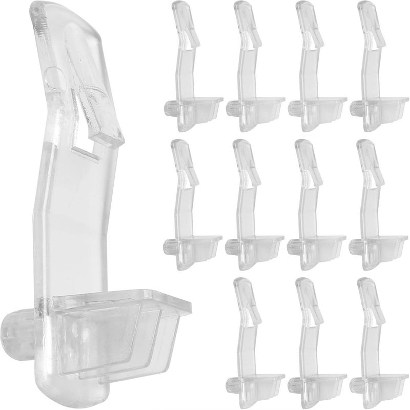 LUORNG Shelf Support Peg 20PCS Clear Plastic Locking Shelf Support Pin Clips, Cabinet Shelf Pins for 1/4inch Diameter Hole and 25/32inch Shelf,Self-Locking Bracket Clips - Image 1